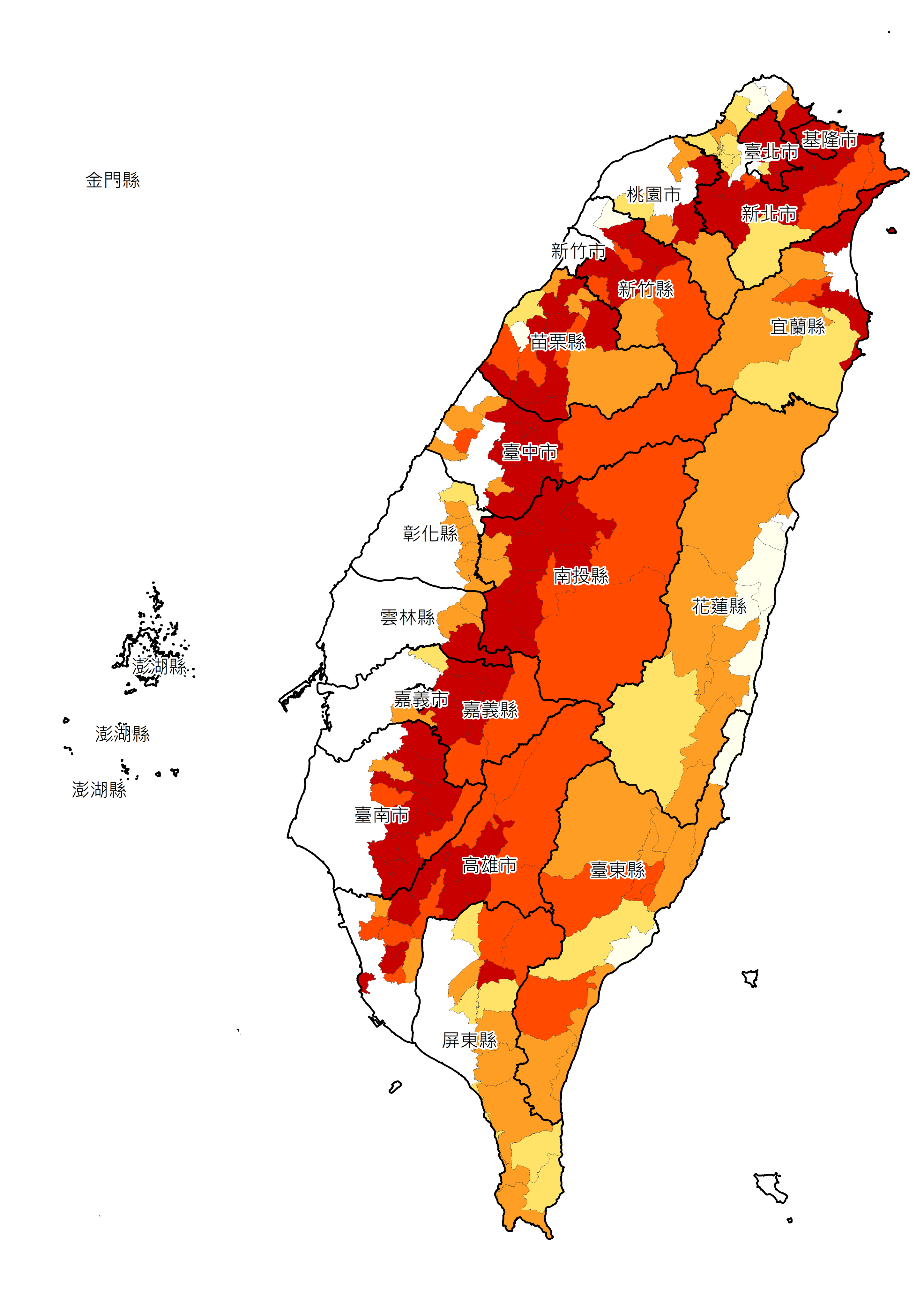 全臺氣候變遷災害示意圖